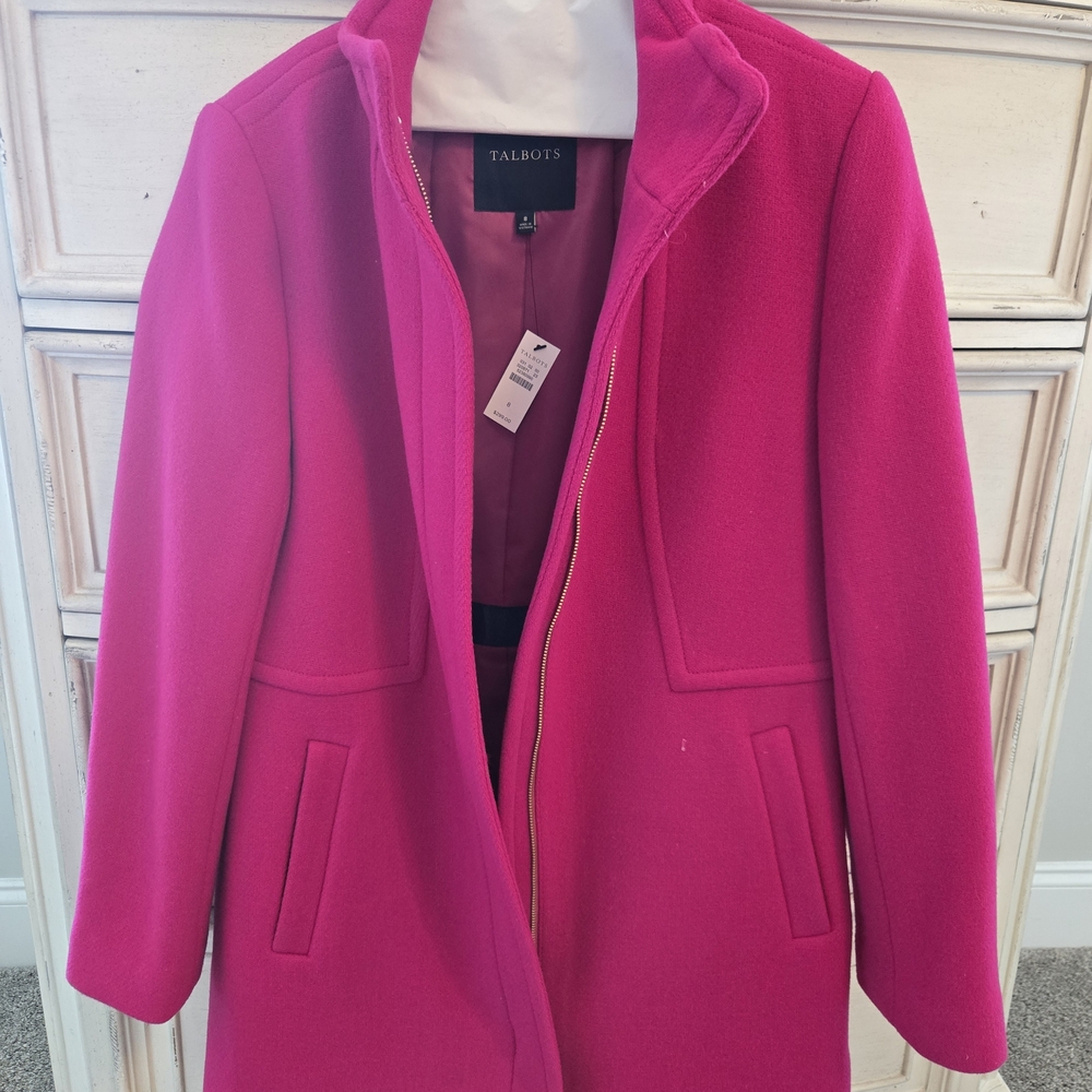 Talbots Women's Fuchsia Trench Coat
